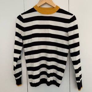 Long sleeve black and white stripe sweater
